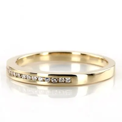 14K white gold Beautifully Crafted Channel Set Diamond Bridal Ring (0.11 ct. tw.) - alternate view 3 thumbnail