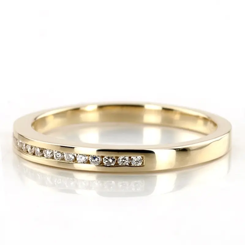 14K white gold Beautifully Crafted Channel Set Diamond Bridal Ring (0.11 ct. tw.) - alternate view 3