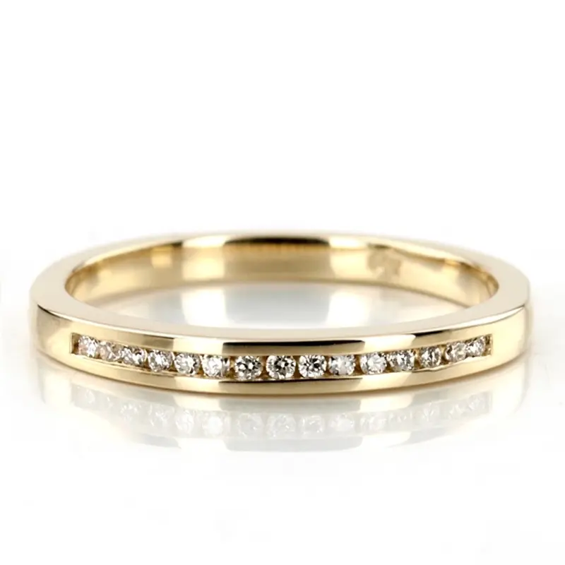 14K white gold Beautifully Crafted Channel Set Diamond Bridal Ring (0.11 ct. tw.) - main view