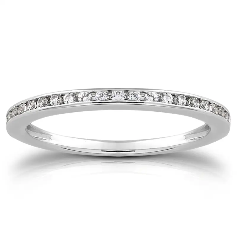 18K white gold Petite Channel Set Wedding Band(0.21ct. tw.) - main view