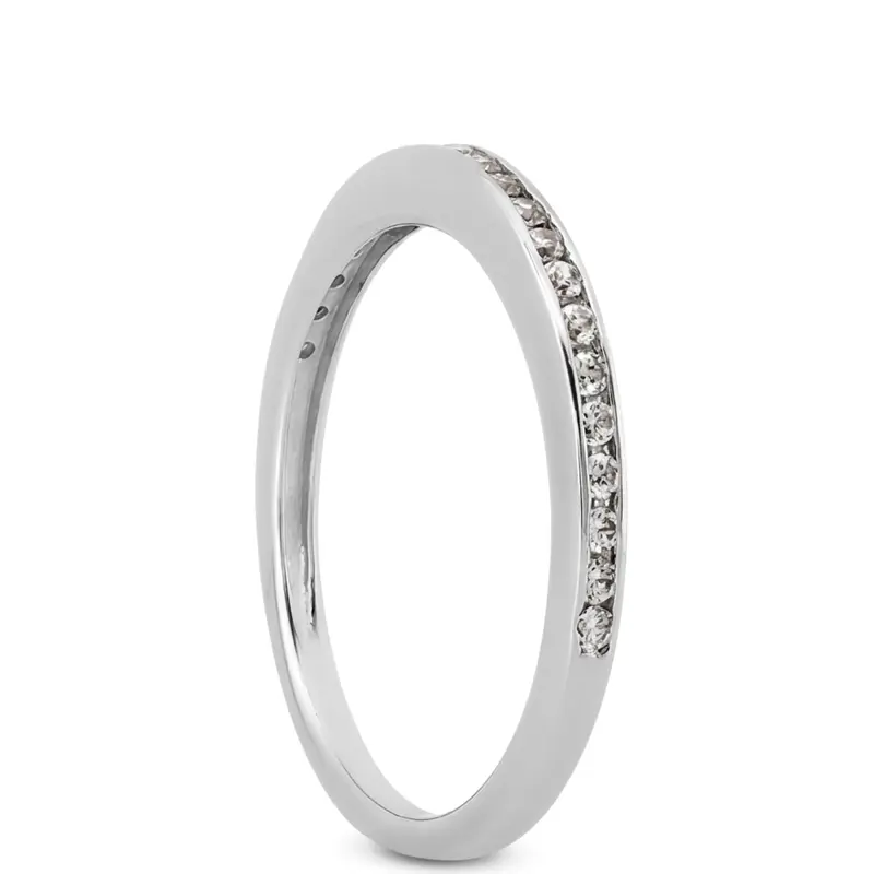 18K white gold Petite Channel Set Wedding Band(0.21ct. tw.) - alternate view 6