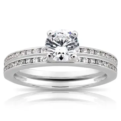18K white gold Petite Channel Set Wedding Band(0.21ct. tw.) - alternate view 5 thumbnail
