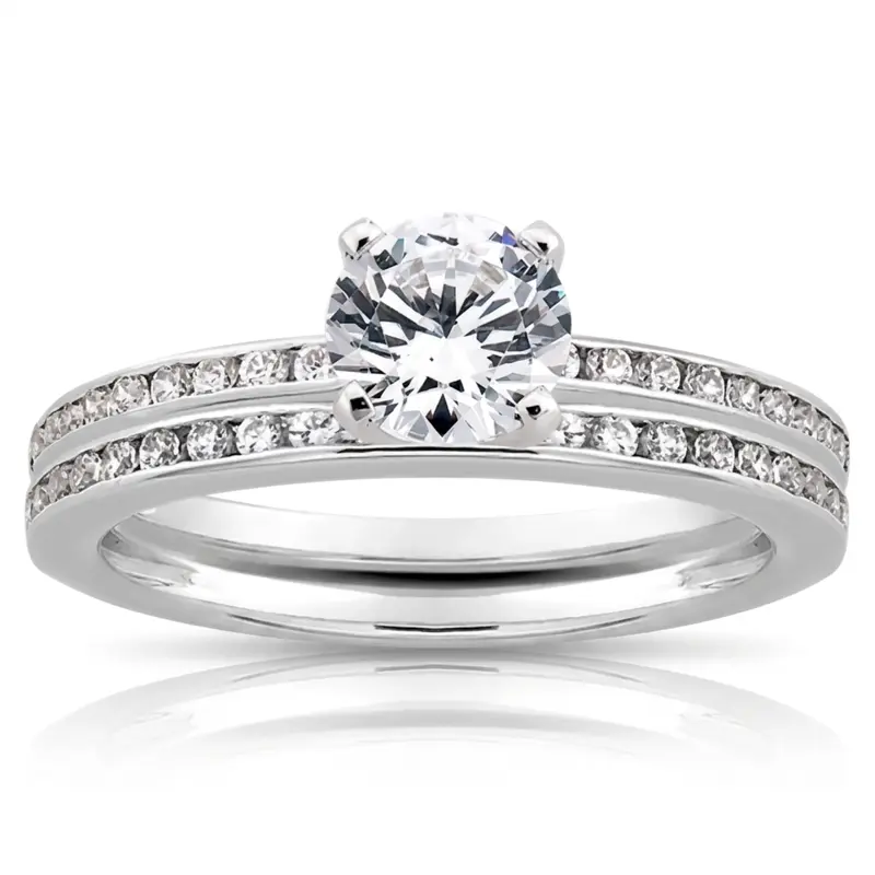 18K white gold Petite Channel Set Wedding Band(0.21ct. tw.) - alternate view 5