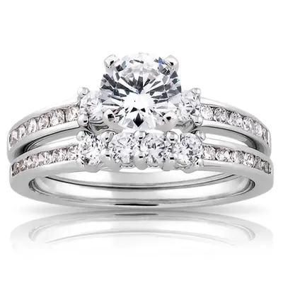 18K white gold 0.35 ct. Diamond Bridal Ring - alternate view 4 thumbnail
