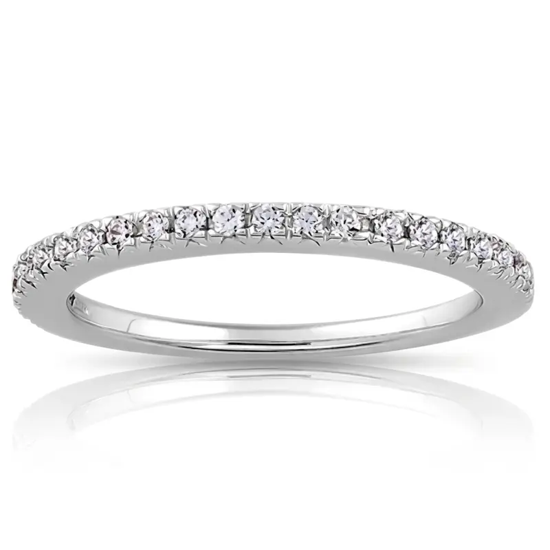 18K white gold Pave Set Diamond Band(0.22 ct. tw.) - main view
