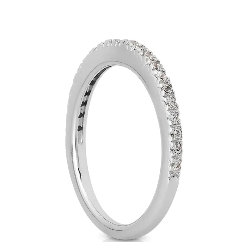 18K white gold Pave Set Diamond Band(0.22 ct. tw.) - alternate view 6