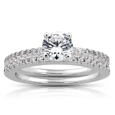 18K white gold Pave Set Diamond Band(0.22 ct. tw.) - alternate view 5 thumbnail