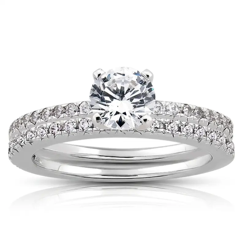 18K white gold Pave Set Diamond Band(0.22 ct. tw.) - alternate view 5