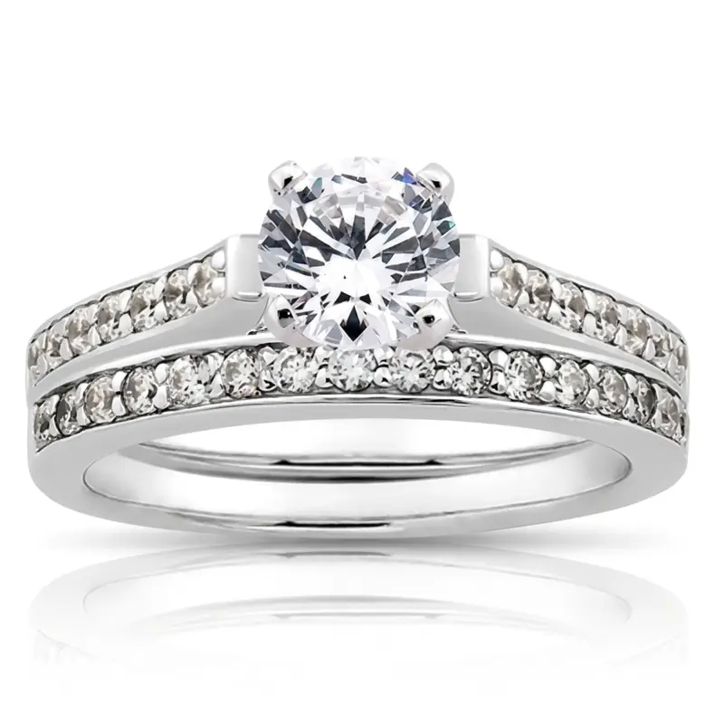 14K white gold 0.24 ct. Diamond Bridal Ring - alternate view 5
