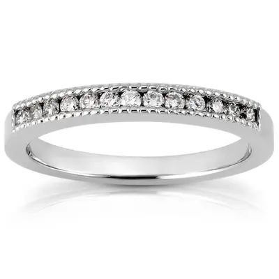 Channel Set Mill Grained Wedding Band (0.20 t.c.w.)