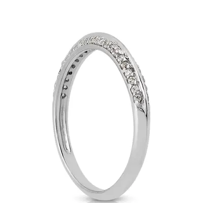 14K white gold Pave Set knife Edge Wedding Band(0.22 ct. tw.) - alternate view 6 thumbnail