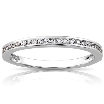 18K white gold Classic Channel Set Petite Wedding Band(0.17 ct. tw.) - alternate view 8 thumbnail