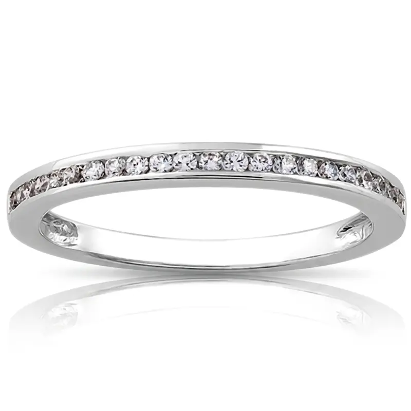 18K white gold Classic Channel Set Petite Wedding Band(0.17 ct. tw.) - alternate view 8