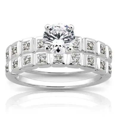 18K white gold Pave Set Diamond Wedding band(0.09 ct. tw.) - alternate view 5 thumbnail