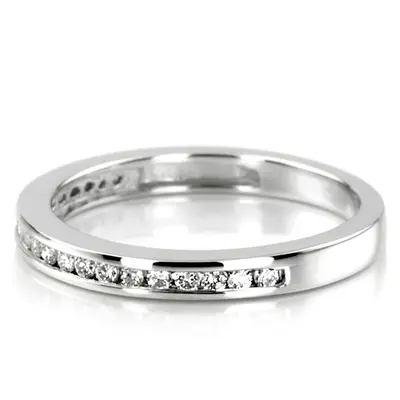 18K white gold Classic Channel Set Petite Wedding Band(0.17 ct. tw.) - alternate view 3 thumbnail