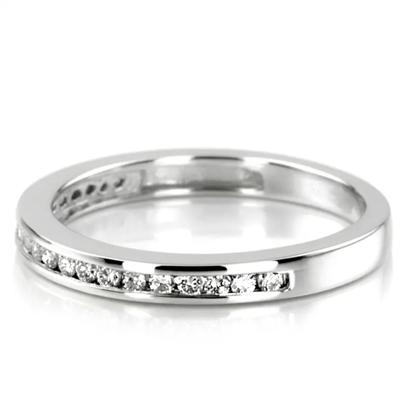 18K white gold Classic Channel Set Petite Wedding Band(0.17 ct. tw.) - alternate view 3