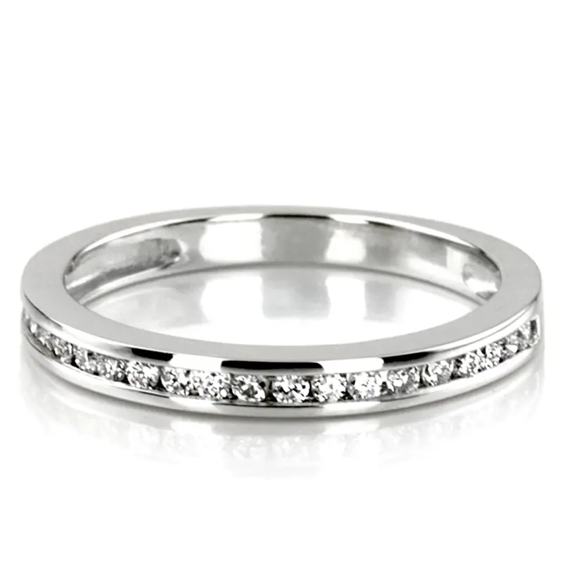 18K white gold Classic Channel Set Petite Wedding Band(0.17 ct. tw.) - main view