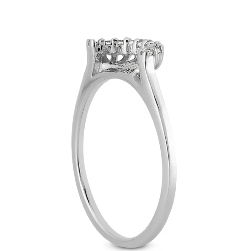 18K white gold 0.10 ct. Diamond Bridal Ring - alternate view 6