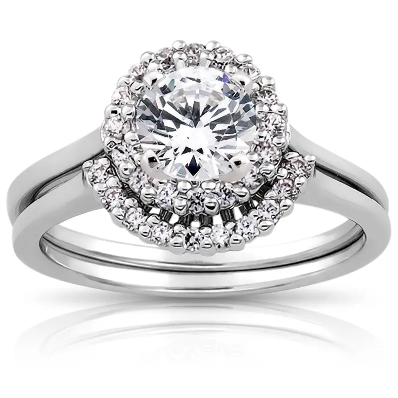 18K white gold 0.10 ct. Diamond Bridal Ring - alternate view 4