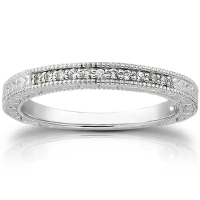 14K white gold 0.08 ct. Diamond Bridal Ring 3 - alternate view 4 thumbnail