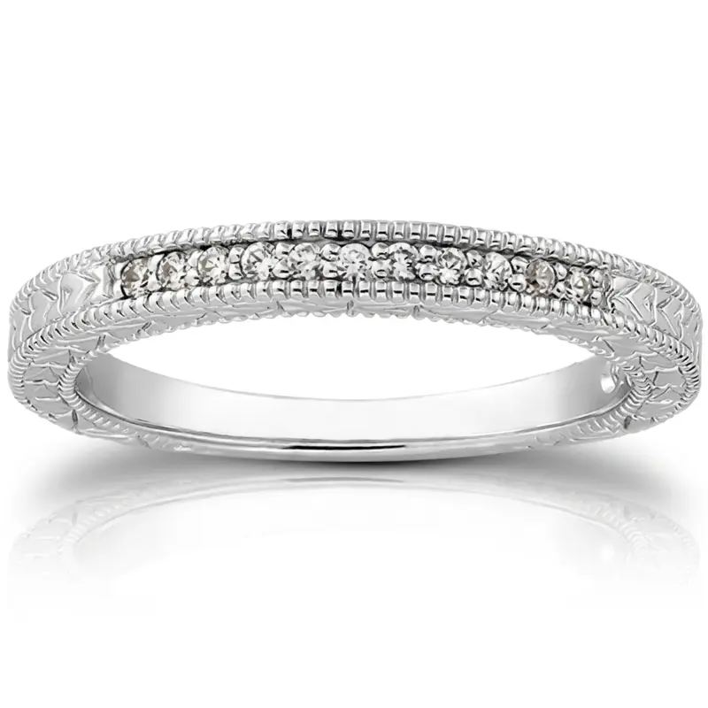 14K white gold 0.08 ct. Diamond Bridal Ring 3 - alternate view 4