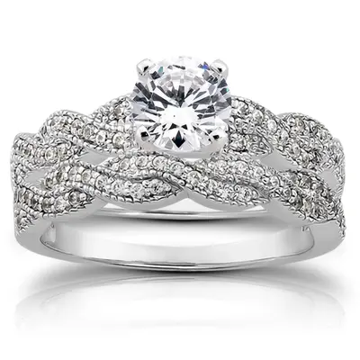 18K white gold 0.30 ct. Diamond Bridal Ring - alternate view 6 thumbnail