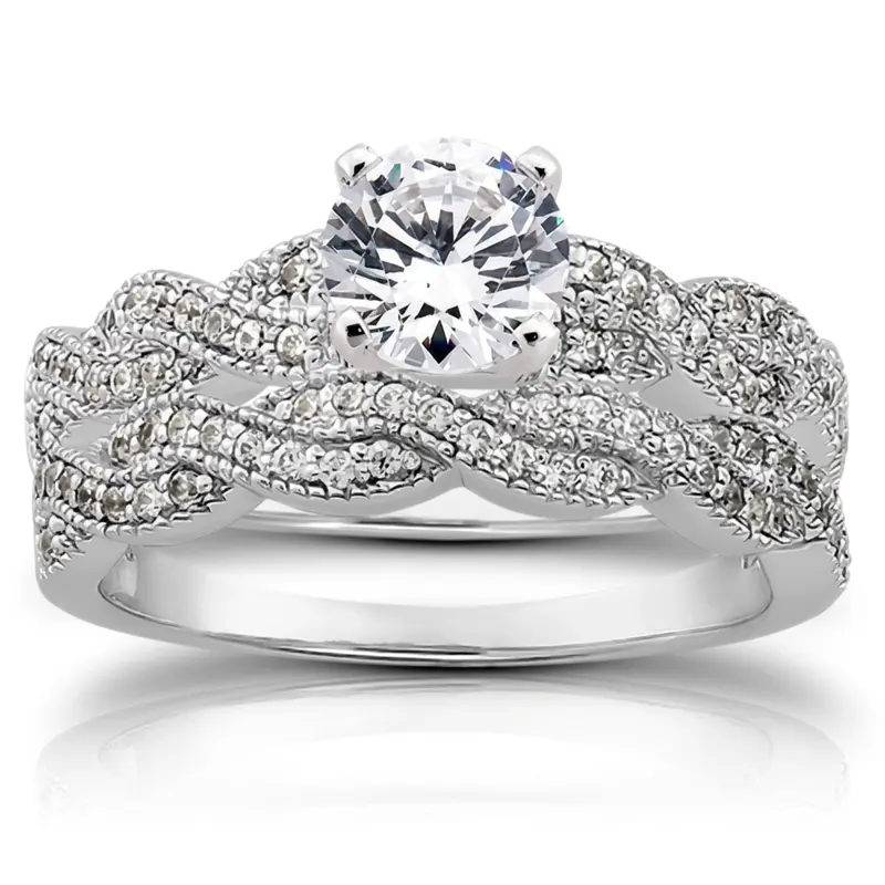 18K white gold 0.30 ct. Diamond Bridal Ring - alternate view 6