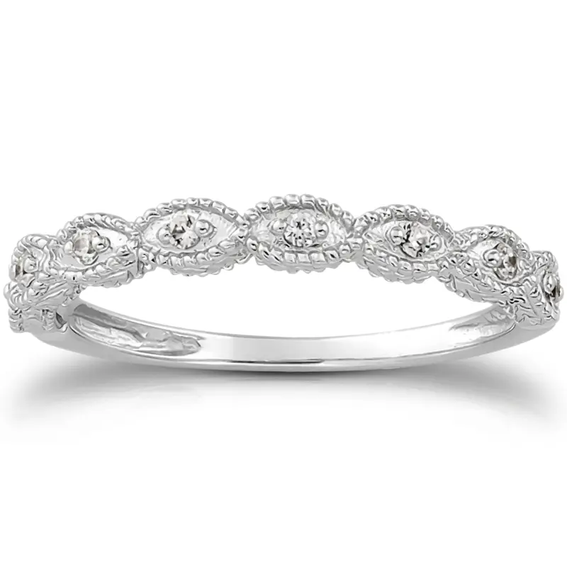 18K white gold 0.08 ct. Diamond Bridal Ring - main view
