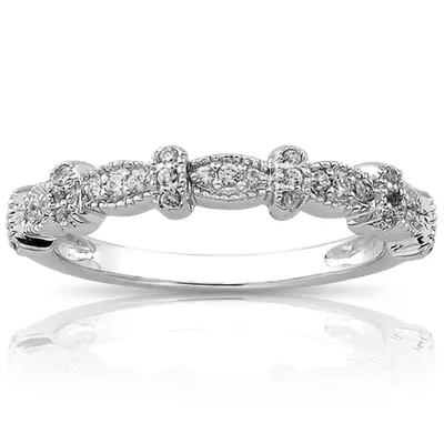 18K white gold 0.18 ct. Antique Diamond Bridal Ring - alternate view 3 thumbnail