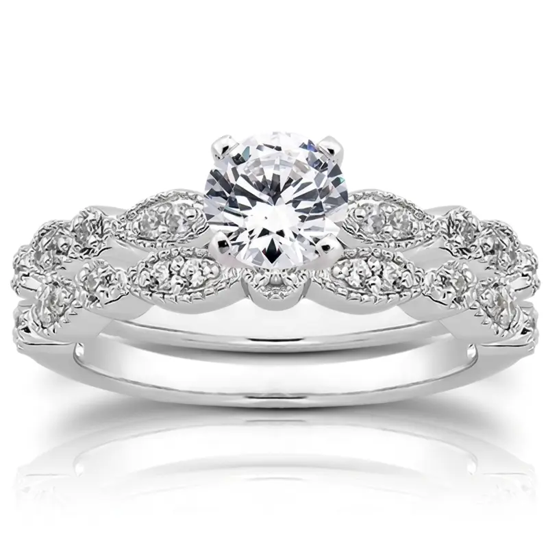 18K white gold 0.13 ct. Diamond Bridal Ring 1 - alternate view 4