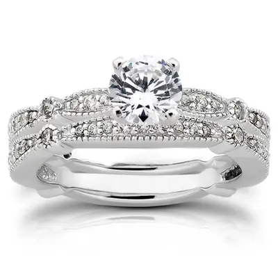 18K white gold 0.29 ct. Diamond Bridal Ring - alternate view 3 thumbnail