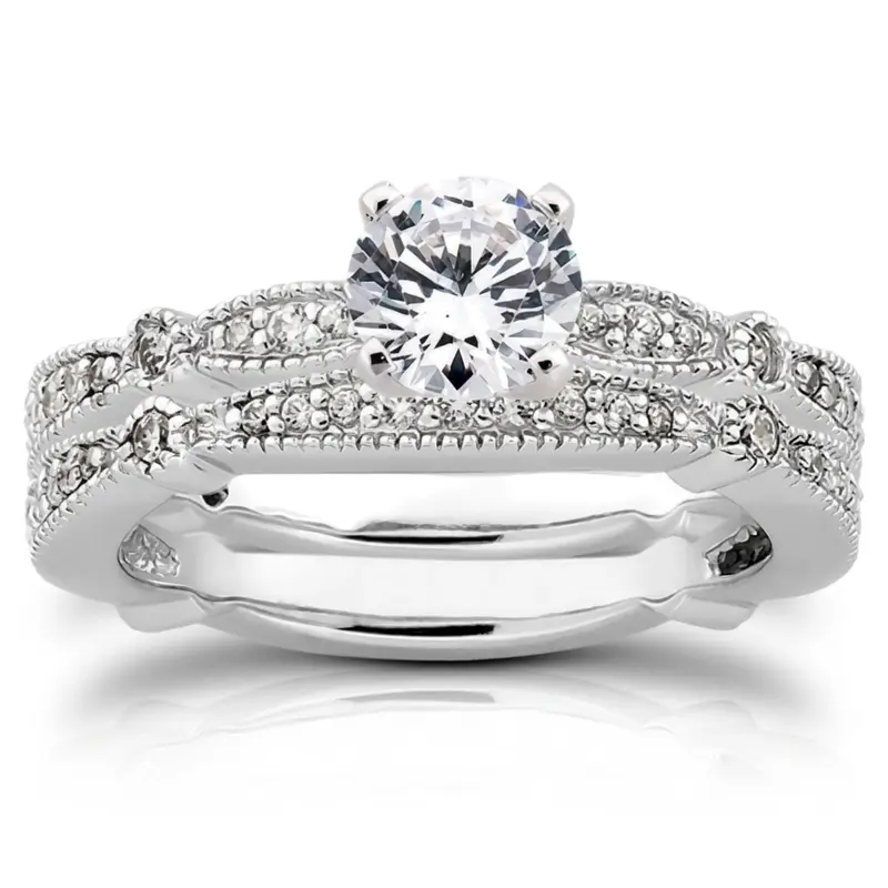 18K white gold 0.29 ct. Diamond Bridal Ring - alternate view 3