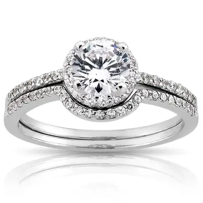 18K white gold 0.12 ct. tw. Diamond Bridal Ring - alternate view 5 thumbnail