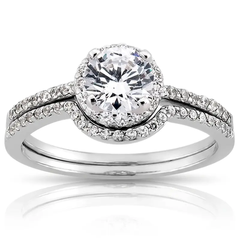 18K white gold 0.12 ct. tw. Diamond Bridal Ring - alternate view 5