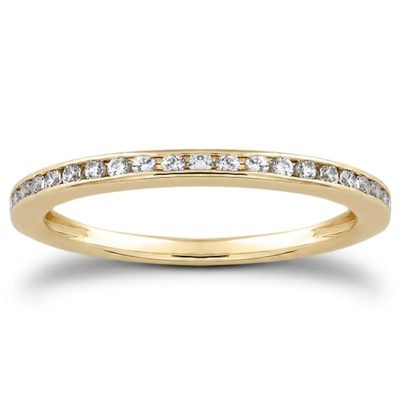 18K white gold Petite Channel Set Wedding Band(0.21ct. tw.) - alternate view 2