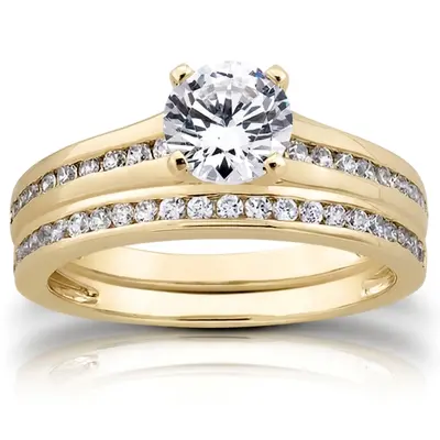 14K white gold Fine Channel Set Round Diamond Ring (1/4 ct. tw.) - alternate view 6 thumbnail