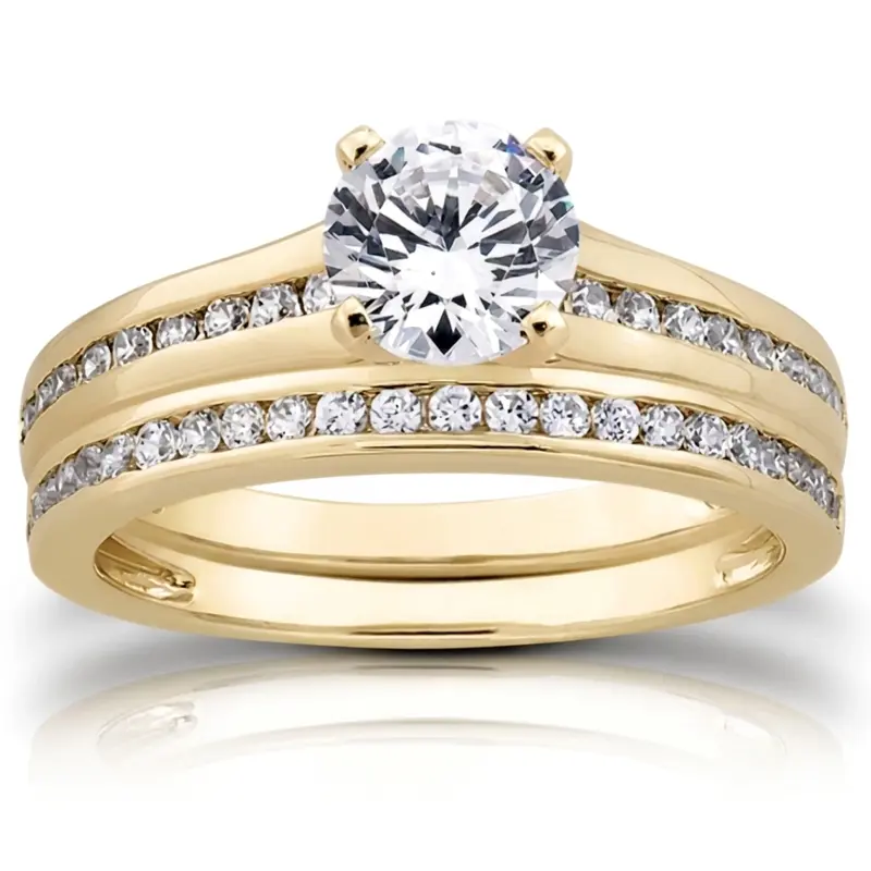 14K white gold Fine Channel Set Round Diamond Ring (1/4 ct. tw.) - alternate view 6