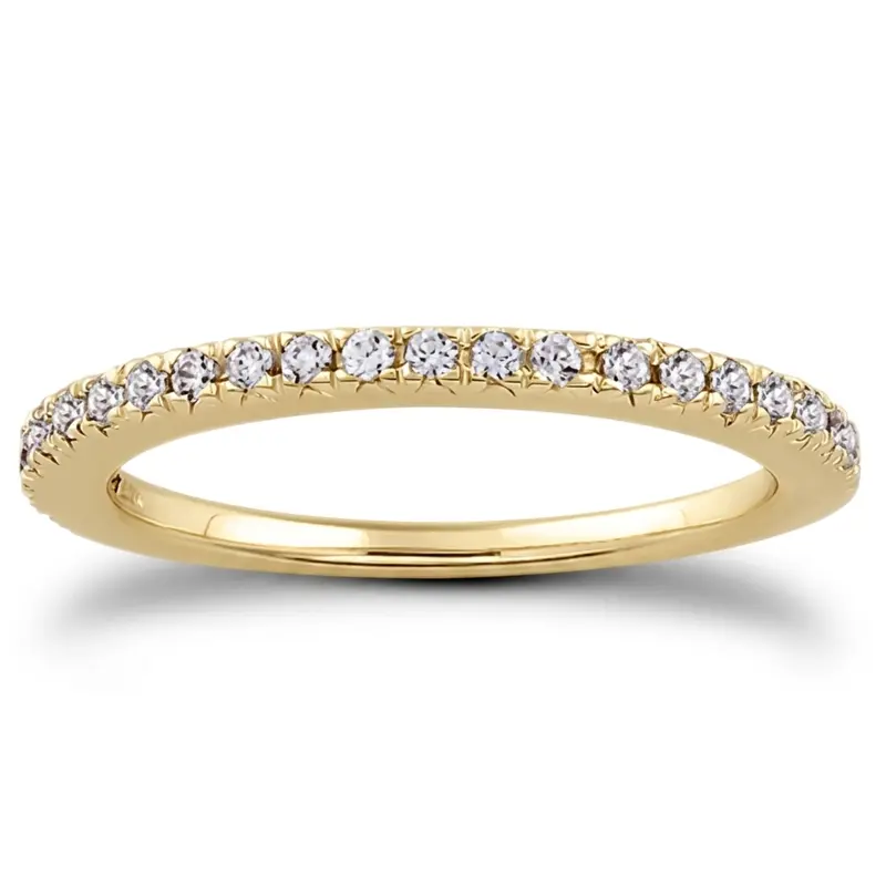 18K white gold Pave Set Diamond Band(0.22 ct. tw.) - alternate view 2