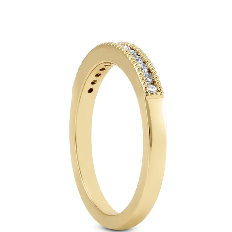 18K white gold Channel Set Mill Grained Wedding Band (0.20 t.c.w.) - alternate view 3
