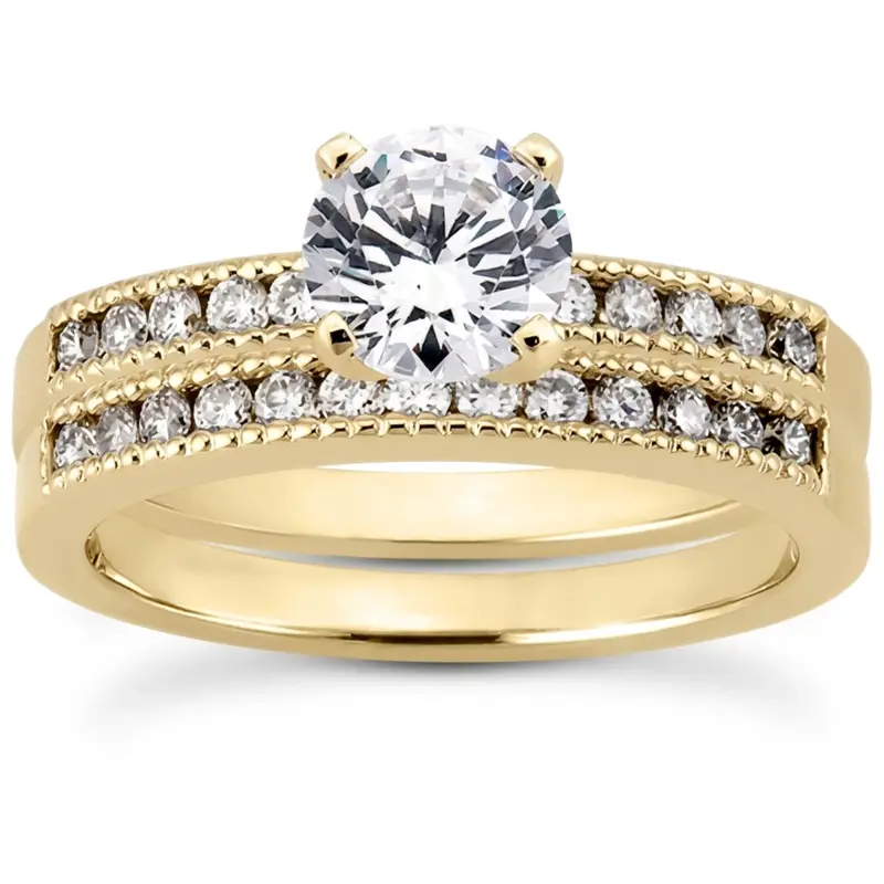 18K white gold Channel Set Mill Grained Wedding Band (0.20 t.c.w.) - alternate view 4