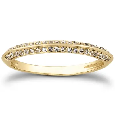 14K white gold Pave Set knife Edge Wedding Band(0.22 ct. tw.) - main view thumbnail