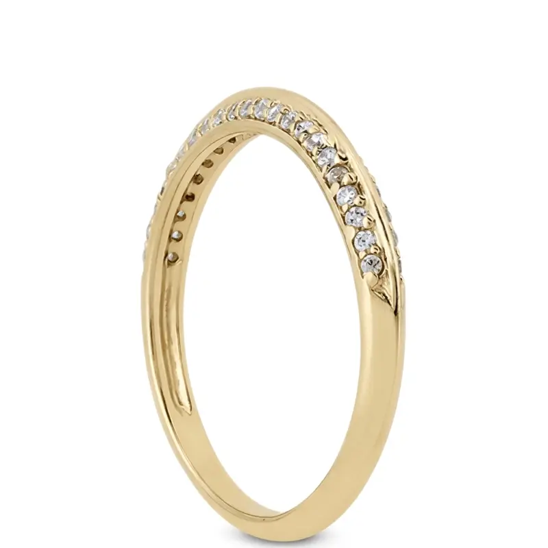 14K white gold Pave Set knife Edge Wedding Band(0.22 ct. tw.) - alternate view 3