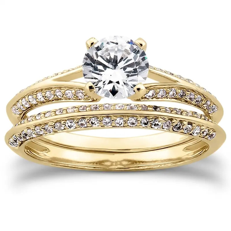 14K white gold Pave Set knife Edge Wedding Band(0.22 ct. tw.) - alternate view 4