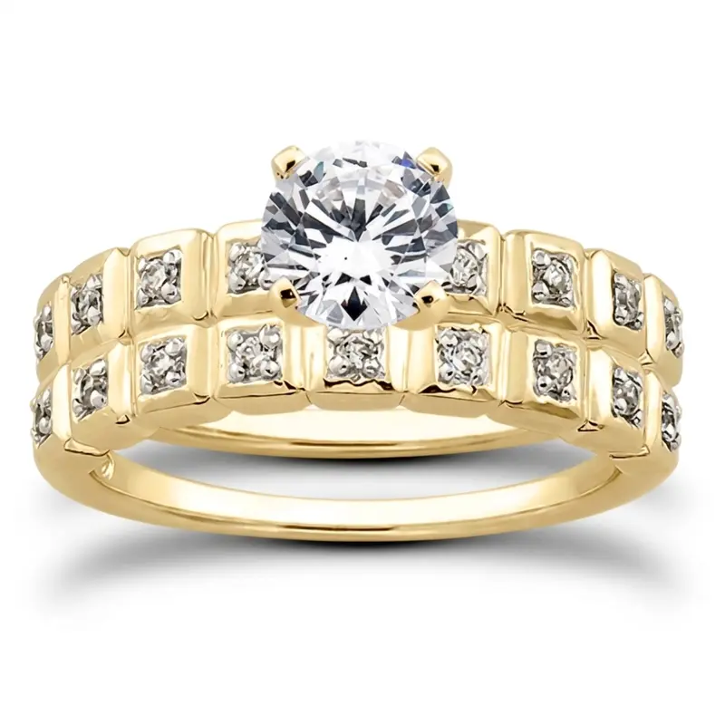18K white gold Pave Set Diamond Wedding band(0.09 ct. tw.) - alternate view 4