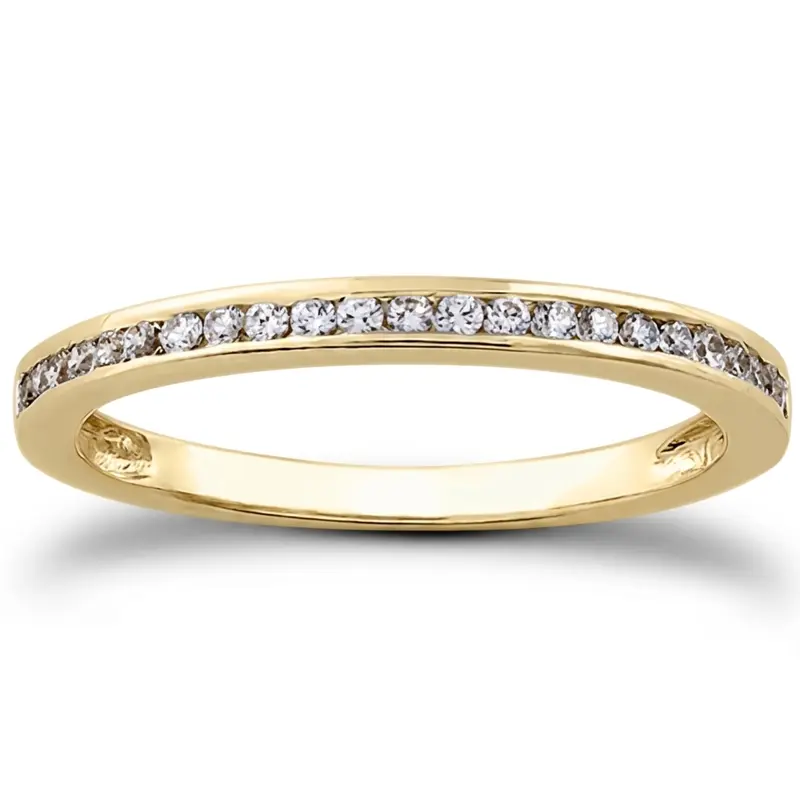 18K white gold Classic Channel Set Petite Wedding Band(0.17 ct. tw.) - alternate view 2