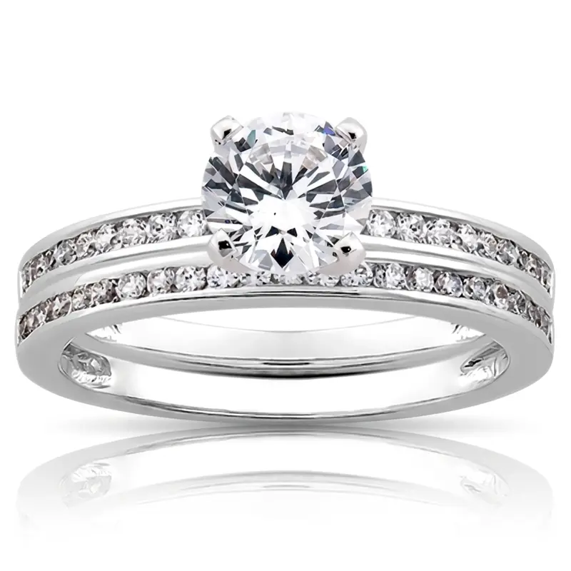 18K white gold Classic Channel Set Petite Wedding Band(0.17 ct. tw.) - alternate view 6