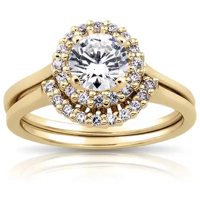 18K white gold 0.10 ct. Diamond Bridal Ring - alternate view 3 thumbnail