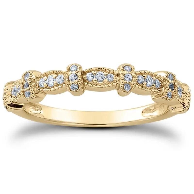18K white gold 0.18 ct. Antique Diamond Bridal Ring - main view