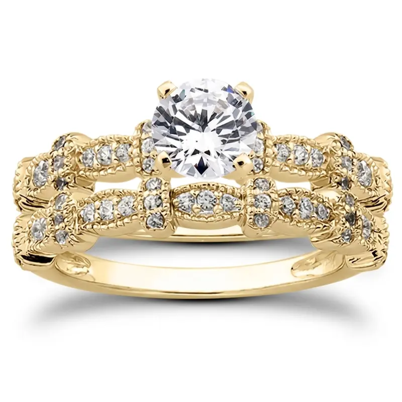 18K white gold 0.18 ct. Antique Diamond Bridal Ring - alternate view 5