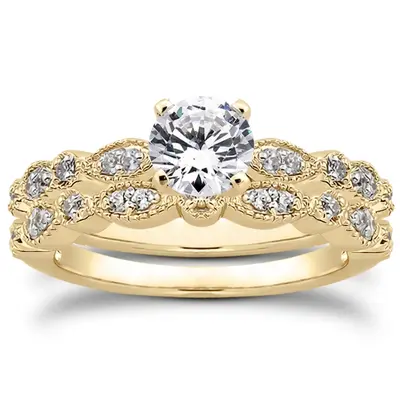 18K white gold 0.13 ct. Diamond Bridal Ring 1 - alternate view 3 thumbnail